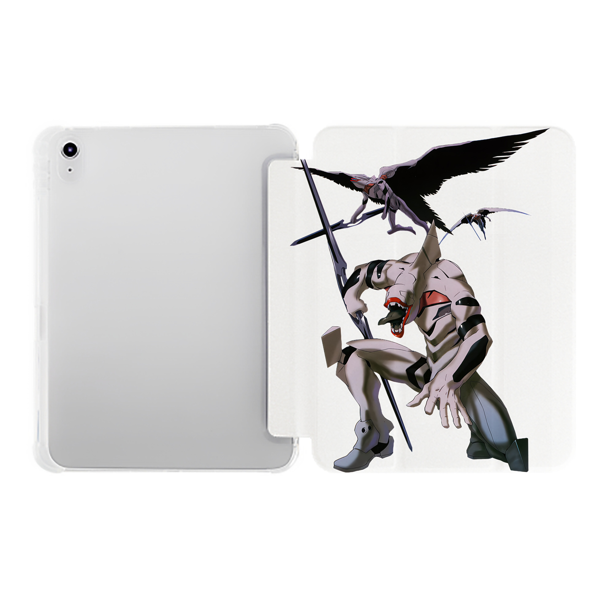 （画像用） EVA 新世紀エヴァンゲリオン IPad ケース ペン収納付き 三つ折りスタンド PUレザー×シリコン 対応機種9.5/10.5/10.9インチ